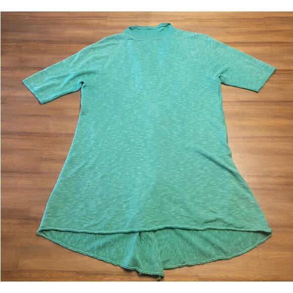 EILEEN FISHER Open-Front Linen/Cotton Cardigan PM – Green - Picture 2 of 8